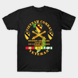 Vietnam Combat Cavalry Veteran w  DIVARTY - 1st Cav Div T-Shirt